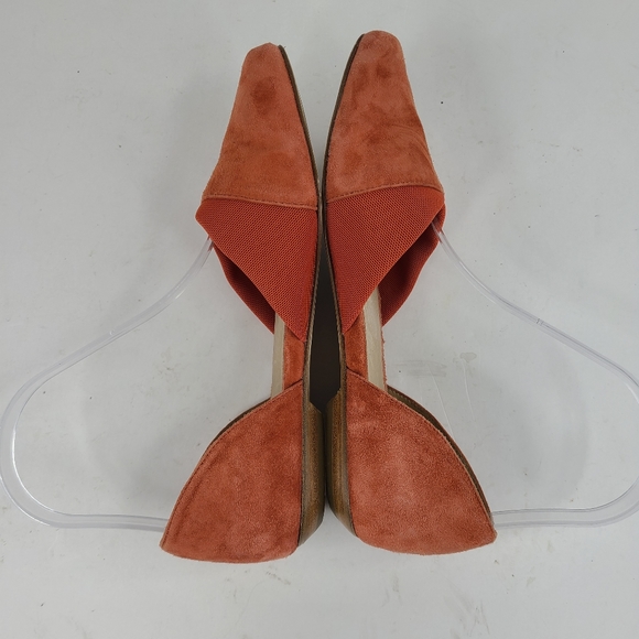 Eileen Fisher Asha Su coral suede leather slip on D'Orsay flats - Picture 4 of 13
